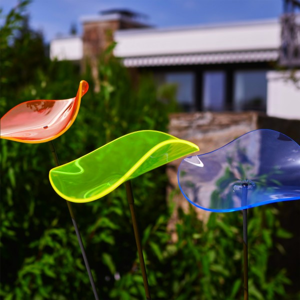 Set Of 3 Cazador-del-sol Poppy Suncatcher MINI – Modern Rainbow Wavy Plexiglass, Made In Germany
